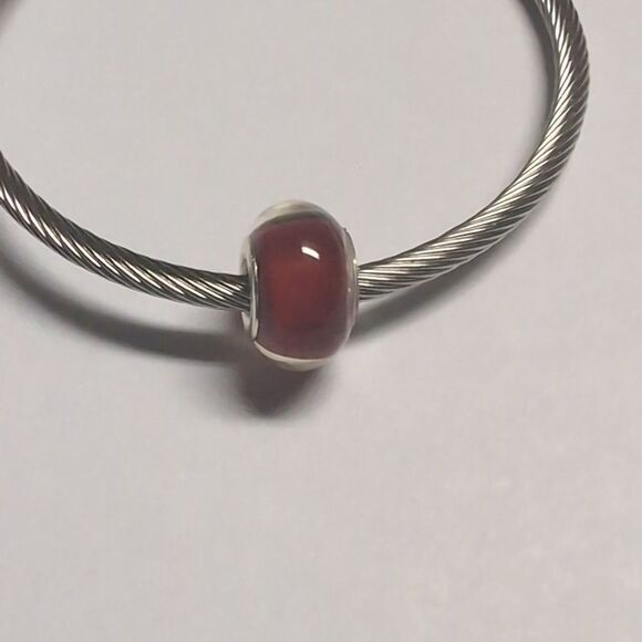 Red Black Yellow Orange Striped‎ Charm for Pandora Style Bracelet - Picture 3 of 5